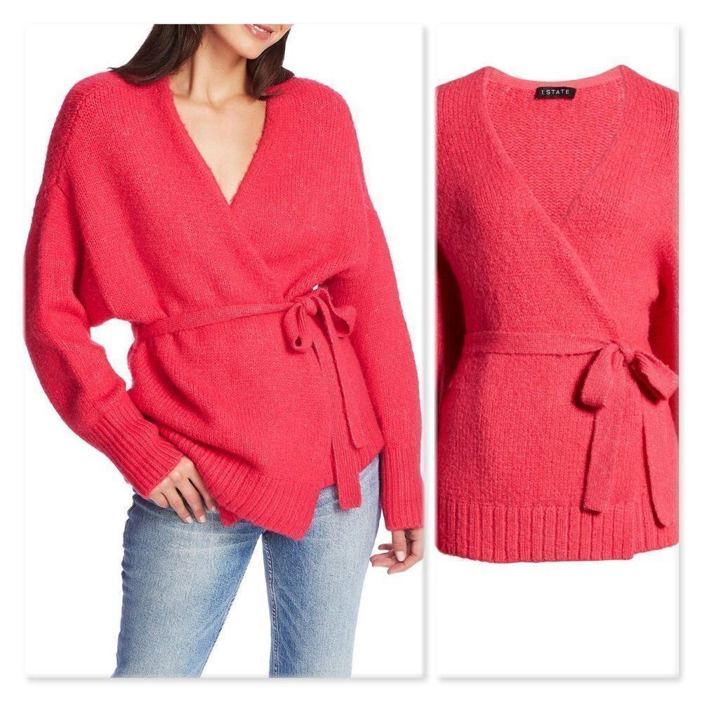 1.State Belted Cardigan in Rapture Pink